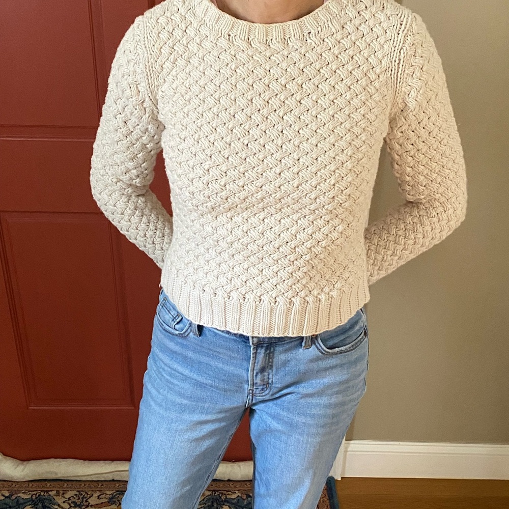 Vintage 90's Chunky Basket Weave knit Cotton Sweater